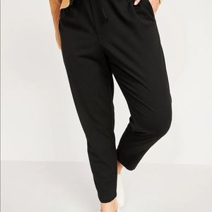 Old Navy High-Waisted Brushed-Twill Ankle Pants for Women, Black